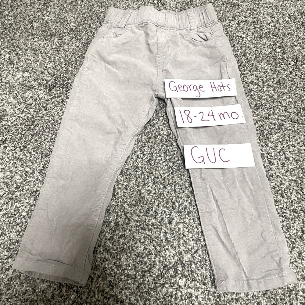 George Hats Light Grey Corduroy Pants